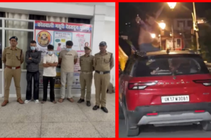 मसूरी में कार की सनरूफ से शराब की बोतल लहराने वाले युवक का चालान, गाड़ी भी हुई सीज