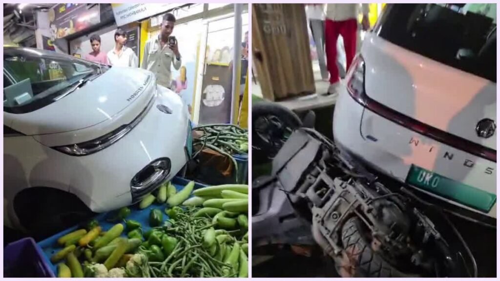 देहरादून में फिर दिखा रफ्तार का कहर, कार ने कई वाहनों को रौंदा, सब्जी की दुकान में घुसी