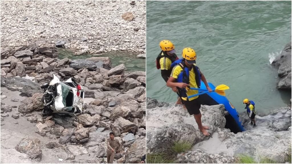 देवप्रयाग: चंडीगढ़ से रुद्रप्रयाग जा रही हरियाणा नंबर की कार अनियंत्रित होकर गहरी खाई में गिरी, दो मौतें